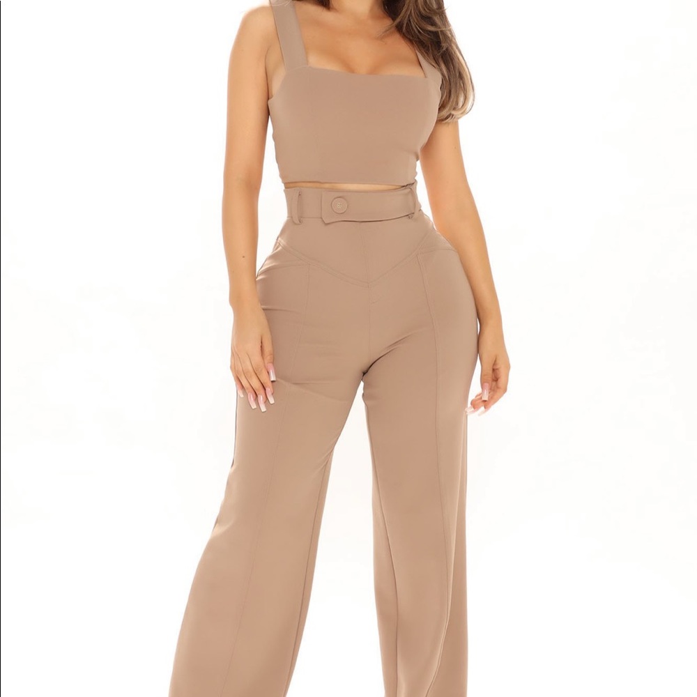 Fashion nova taupe pant set